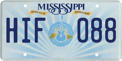 MS license plate HIF088