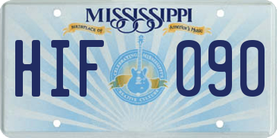 MS license plate HIF090