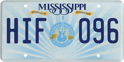 MS license plate HIF096