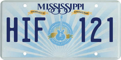 MS license plate HIF121