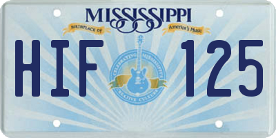MS license plate HIF125
