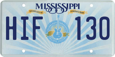 MS license plate HIF130