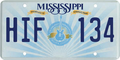 MS license plate HIF134