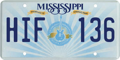 MS license plate HIF136