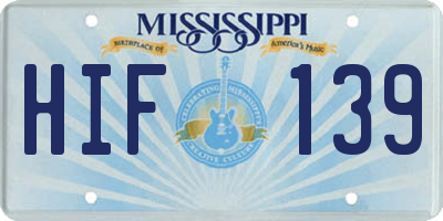 MS license plate HIF139