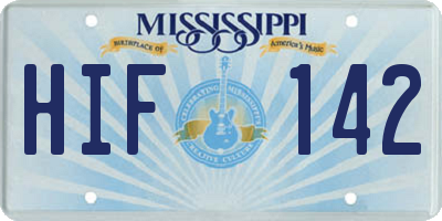 MS license plate HIF142