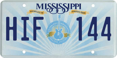 MS license plate HIF144