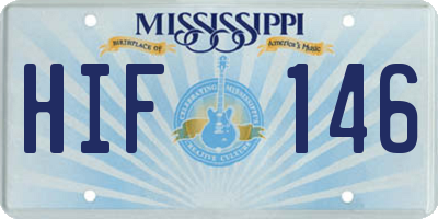MS license plate HIF146