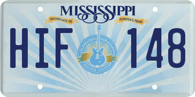 MS license plate HIF148