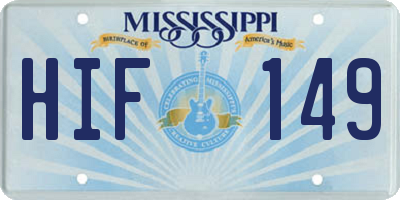 MS license plate HIF149