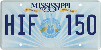 MS license plate HIF150