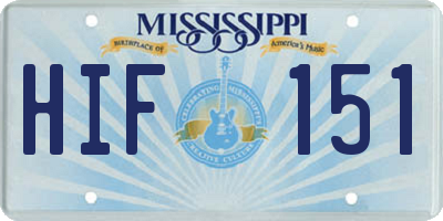 MS license plate HIF151