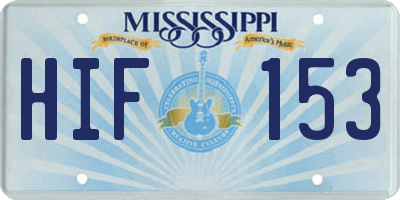 MS license plate HIF153