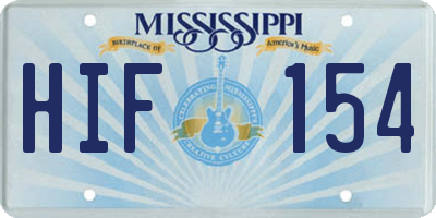 MS license plate HIF154