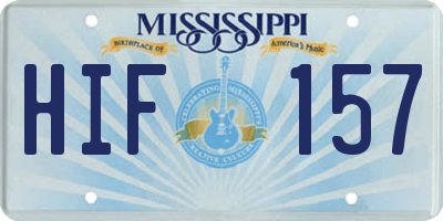 MS license plate HIF157
