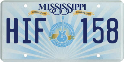 MS license plate HIF158