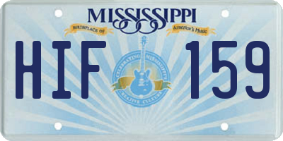 MS license plate HIF159