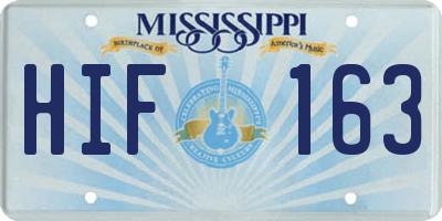 MS license plate HIF163