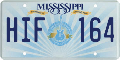 MS license plate HIF164