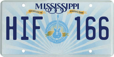 MS license plate HIF166