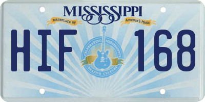 MS license plate HIF168