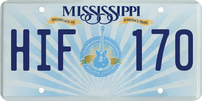MS license plate HIF170