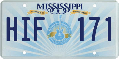 MS license plate HIF171