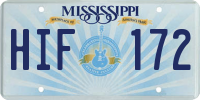 MS license plate HIF172