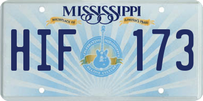MS license plate HIF173