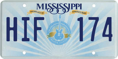 MS license plate HIF174