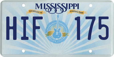 MS license plate HIF175
