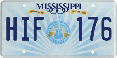 MS license plate HIF176