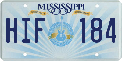 MS license plate HIF184
