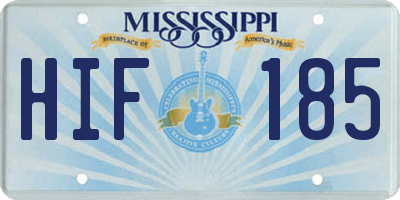 MS license plate HIF185