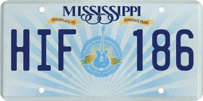 MS license plate HIF186