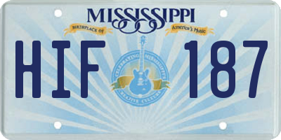 MS license plate HIF187