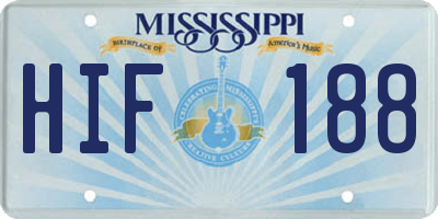 MS license plate HIF188