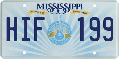 MS license plate HIF199