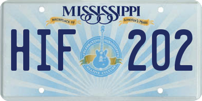 MS license plate HIF202