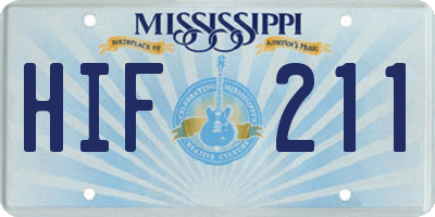 MS license plate HIF211
