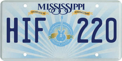 MS license plate HIF220