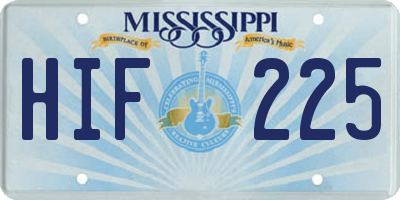 MS license plate HIF225