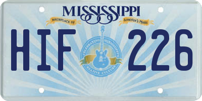 MS license plate HIF226