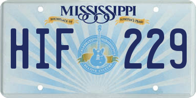 MS license plate HIF229