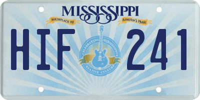 MS license plate HIF241