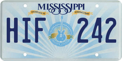 MS license plate HIF242