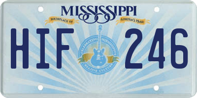MS license plate HIF246