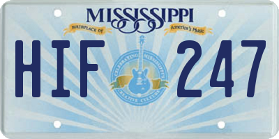 MS license plate HIF247