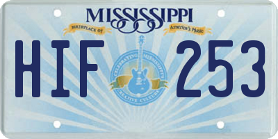 MS license plate HIF253