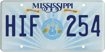 MS license plate HIF254